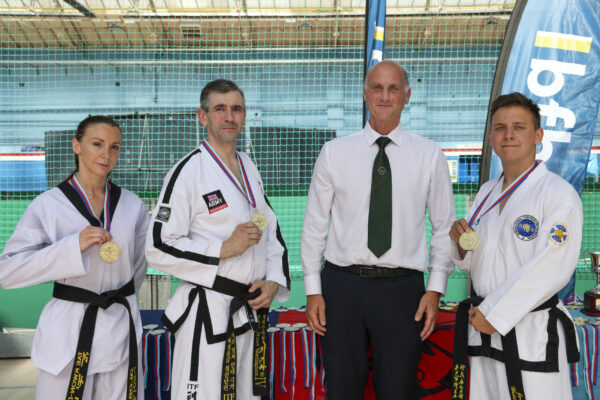 Pictured: British Army wins first place for dan grade team Poomse ITF Competition during the Inter Services Martial Arts Championship 2022 held at HMS Nelson. 

MARTIAL ARTS INTER SERVICES CHAMPIONSHIP 2022

On 16th-17th July 2022, the Royal Navy Royal Marines Mixed Martial Arts Association hosted the Martial Arts Inter Services Championship 2022 at HMS Nelson, Portsmouth. It is the first Martial Arts Inter Services Championship since 2019, as COVID-19 discontinued 2020 and 2021 championships. 

Service members from a variety of martial arts disciplines, including Brazilian Jiu-Jitsu (BJJ), World Taekwondo Federation (WT), International Taekwondo Federation (ITF), and Kendo, competed in the Martial Arts Inter Services Championship 2022. The Army Karate team was unable to compete, so a different championship will be held for the Karate team later this year.

International Taekwondo Federation and Kendo competition was held on Saturday, 16th July 2022; World Taekwondo Federation and Brazilian Jiu-Jitsu competition was held on 17th July 2022.  

ITF and WT are quite similar and both have their roots in Korean martial arts, although WT is more of a sport, and ITF is more of a traditional self-defence Four of the 13 competitors in this year's WTF, WO Hewett, LET La Roche, AB Lee, and Cpl Bevan, represented the Royal Navy. Receptively, LET La Roche and AB Lee took home a silver and a gold. There were 14 competitors for the ITF, including WO Hewett, Cpl Bevan, AWW Shepherd, and CS Pedley from the Royal Navy. For the Royal Navy, AWW Shepherd from HMS Raleigh and CS Pedley from HMS Defender each got a gold medal.